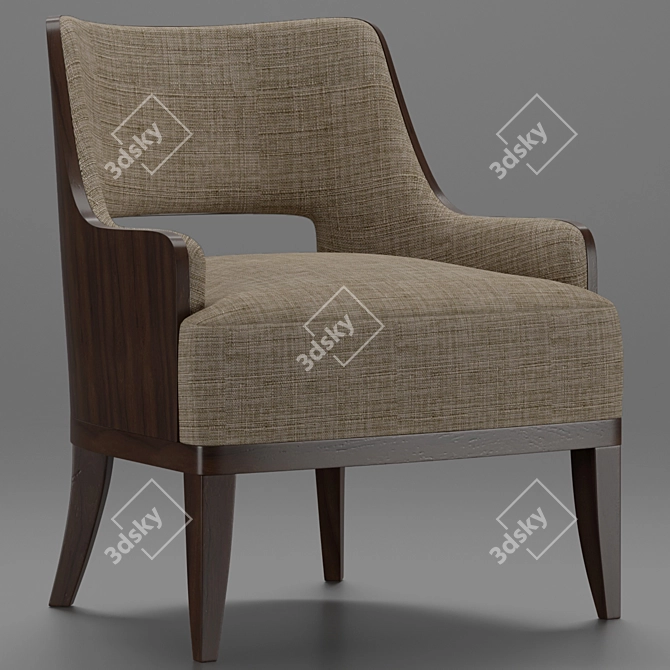 Sleek Salon Lounge Chair 3D model image 2