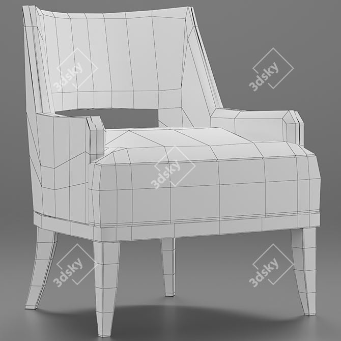 Sleek Salon Lounge Chair 3D model image 3