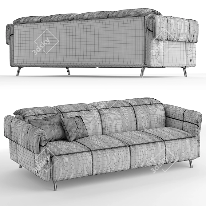 Natuzzi Seagull Fabric Sofa: 3ds Max + Vray 3D model image 4