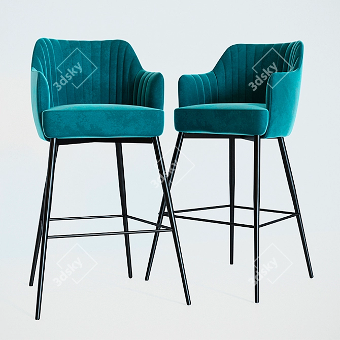 Title: Modern Corona Bar Chair 3D model image 1