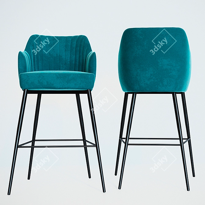 Title: Modern Corona Bar Chair 3D model image 2