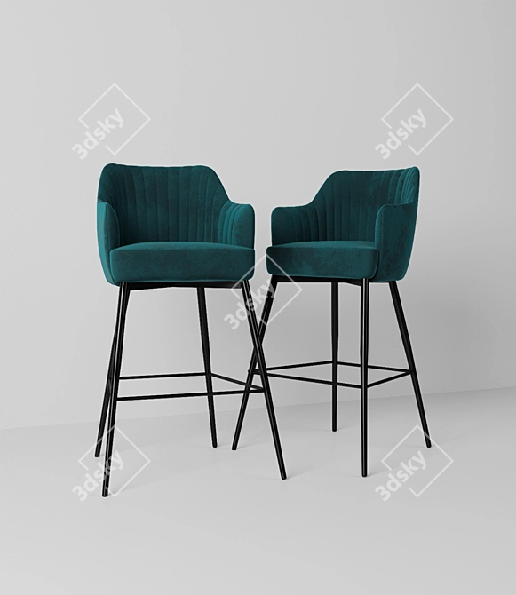 Title: Modern Corona Bar Chair 3D model image 3