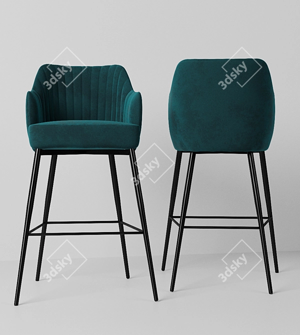 Title: Modern Corona Bar Chair 3D model image 7