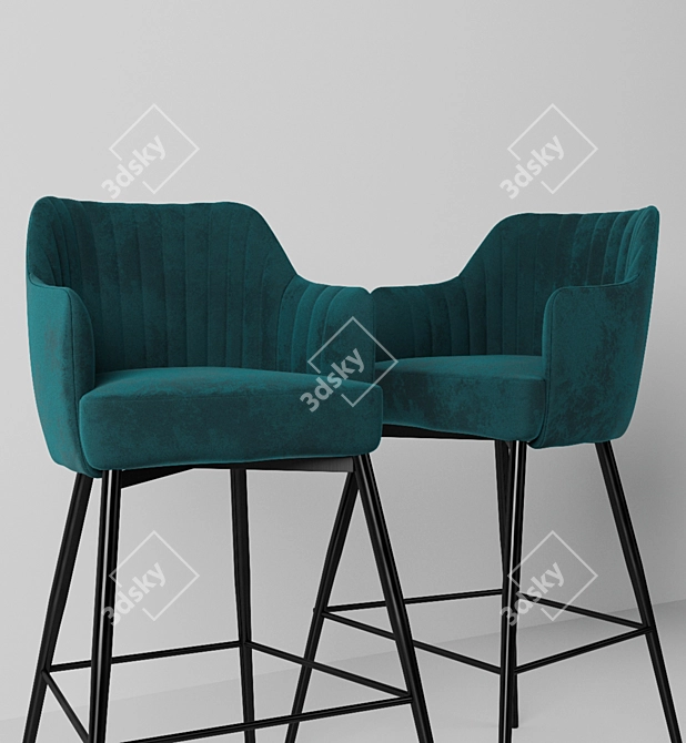 Title: Modern Corona Bar Chair 3D model image 8