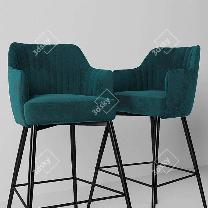 Title: Modern Corona Bar Chair 3D model image 11