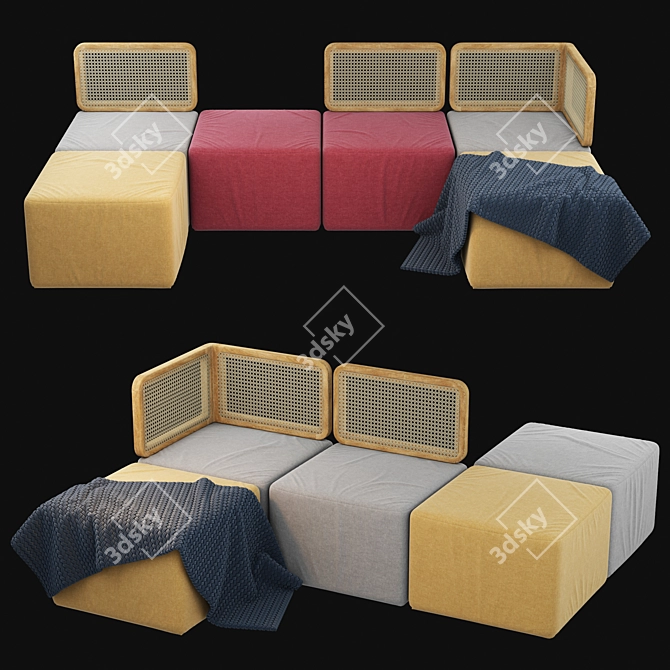 Rudisha Reconfigurable Sofa Set 3D model image 2