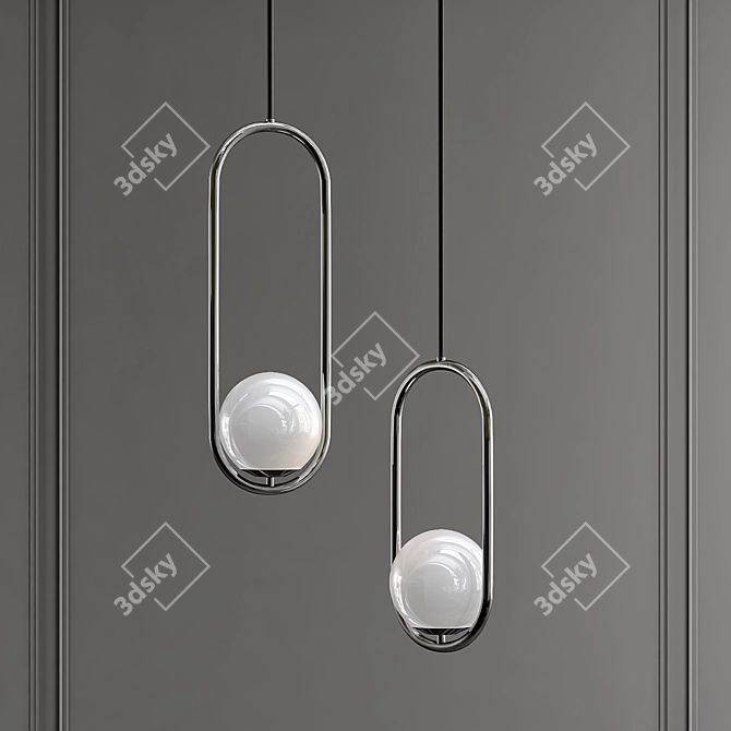 Modern Hoop Pendant Light 3D model image 3