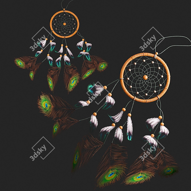 Dreamcatcher Decoration 3D model image 3