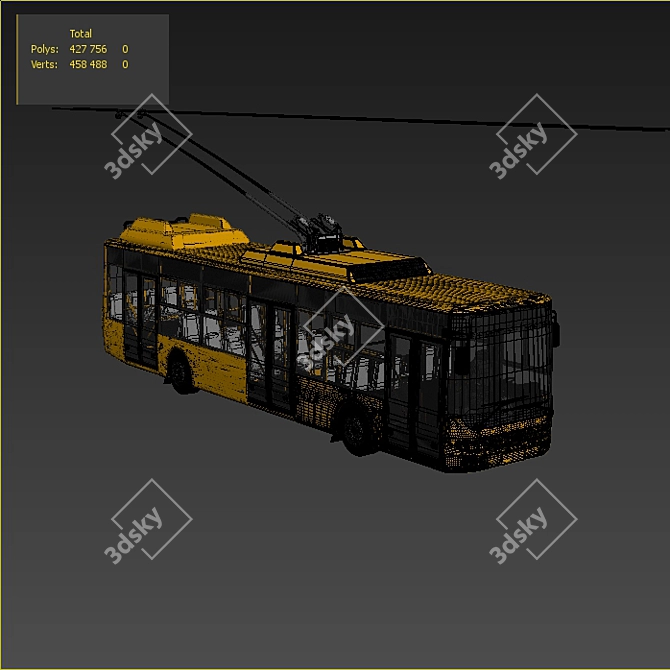 Customizable Trolleybus: Personalize Your Ride! 3D model image 5