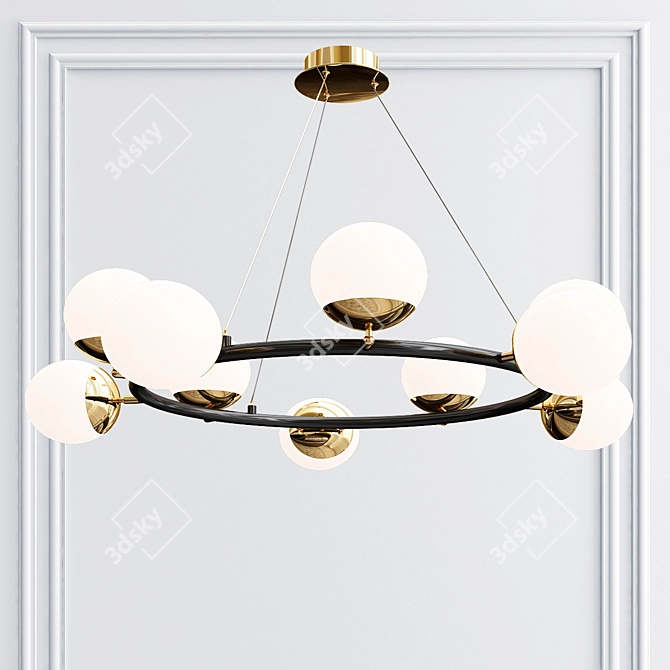 Elegant Metal and Glass Cheer Pendant 3D model image 2