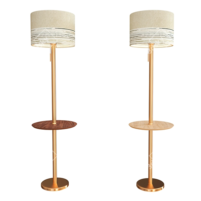 Vilber Floor Lamp with Table 3D model image 1