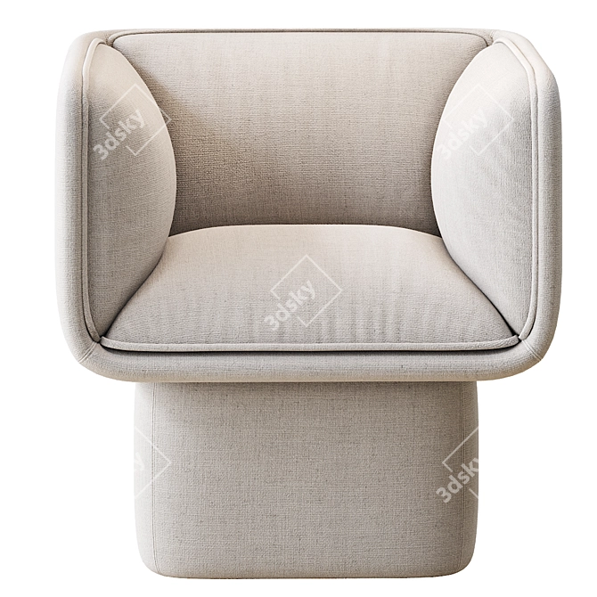 Modern Block Armchair: Sleek & Stylish 3D model image 3