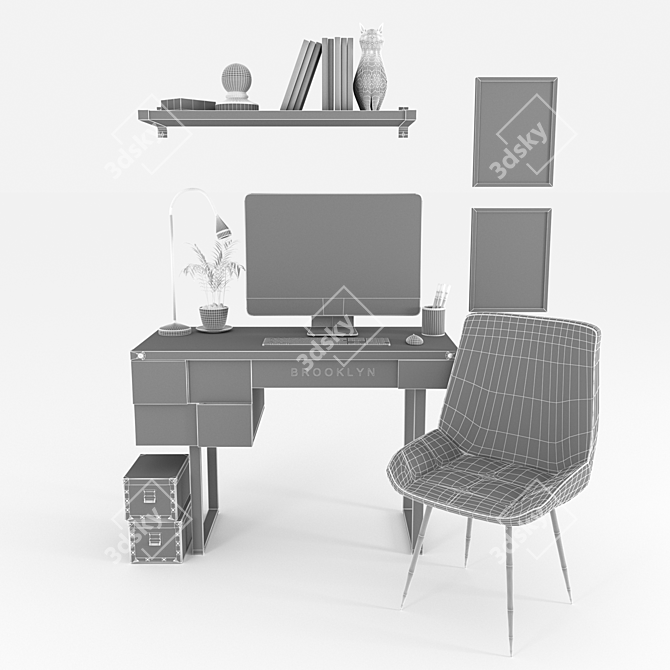 Amalia Brooklyn Office Set 3D model image 2