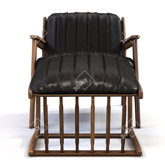 Elegant Black Armchair: Perfect for Relaxation 3D model image 2