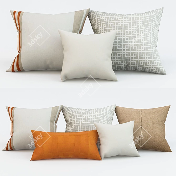 Modern Pillow Set: Stylish and Cozy 3D model image 1