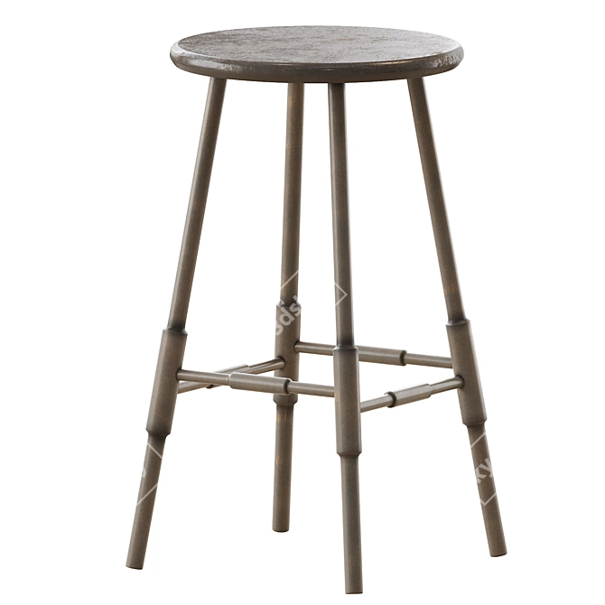 Sleek Atlantic Counter Stool 3D model image 2