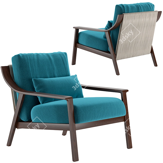 Elegant Brazilian Armchair 3D model image 1