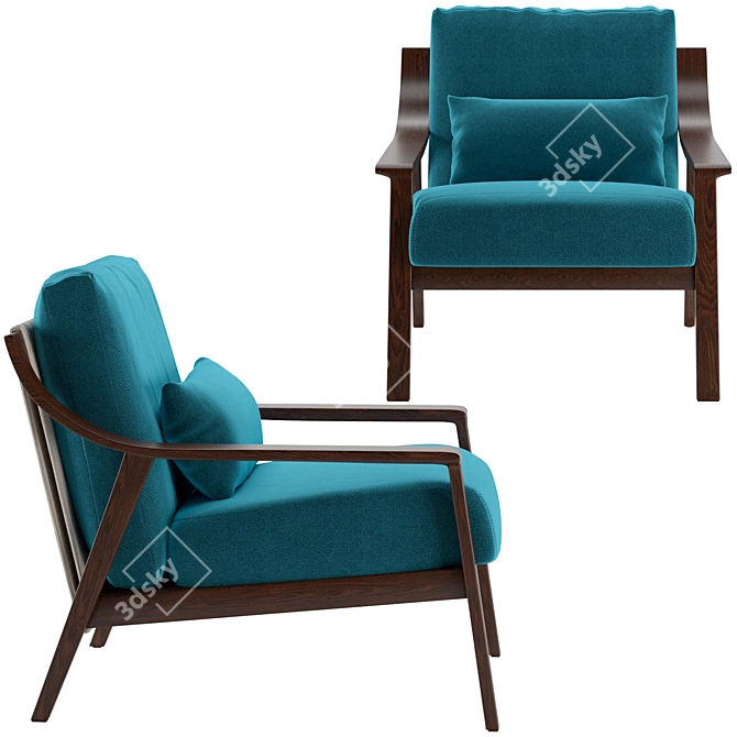 Elegant Brazilian Armchair 3D model image 3