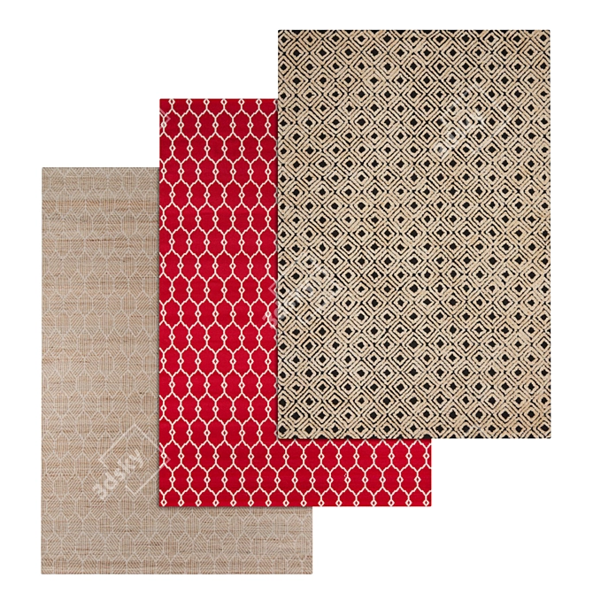 High-Quality Carpet Set 3D model image 1