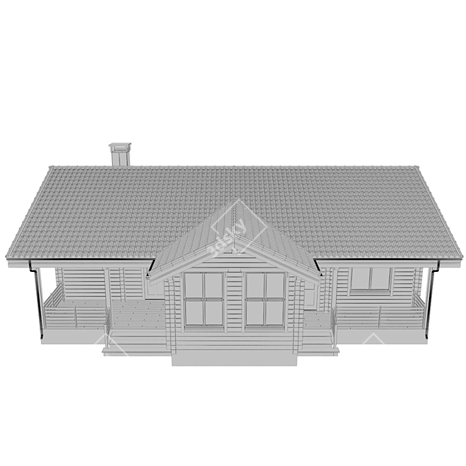 Cozy Log Cabin 3D model image 2