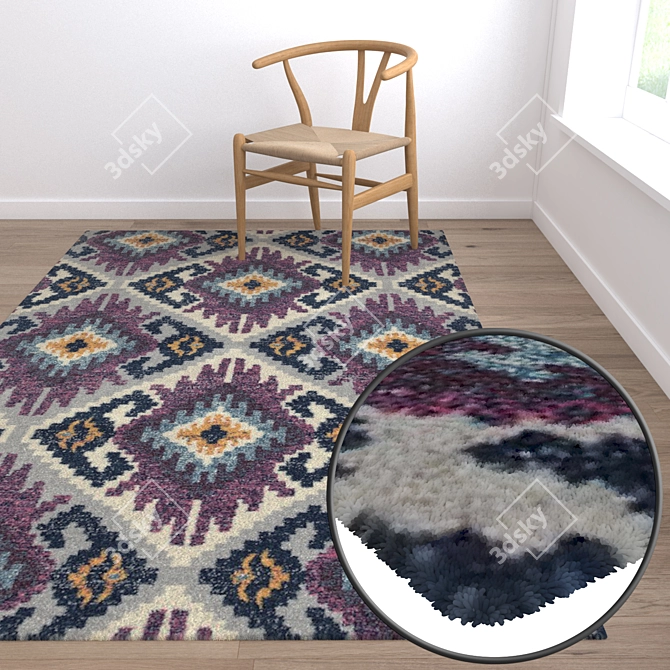  High-Quality 3-Piece Carpets Set 3D model image 5