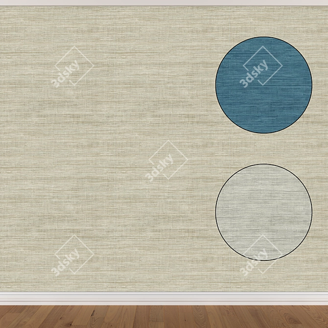 Seamless Wallpaper Set in 3 Colors 3D model image 1