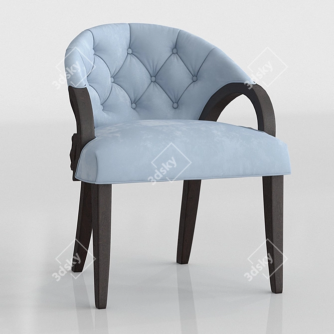 Elegant Blue Dining Chair 3D model image 1