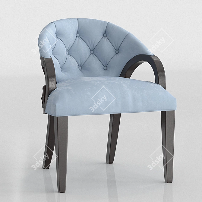 Elegant Blue Dining Chair 3D model image 3