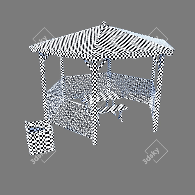 Versatile Pavilion with Customizable Wood Texture | Jardipolys 3D model image 5