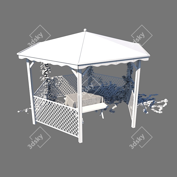 Versatile Pavilion with Customizable Wood Texture | Jardipolys 3D model image 7