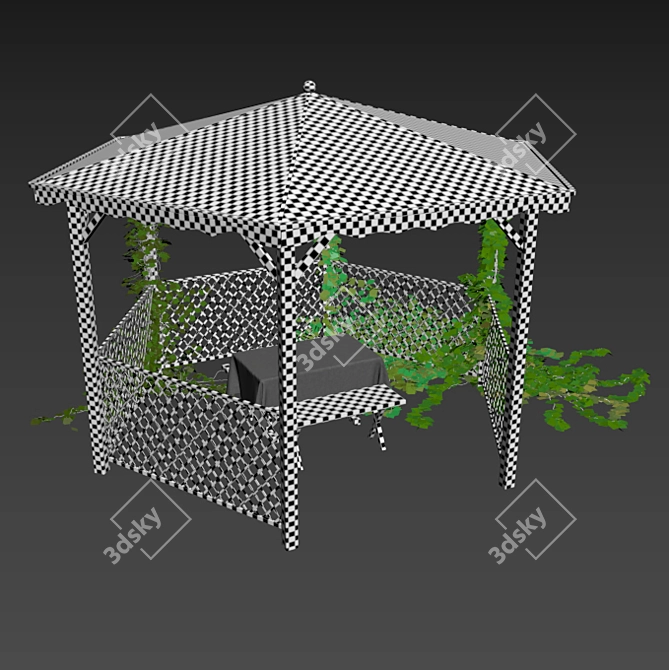 Versatile Pavilion with Customizable Wood Texture | Jardipolys 3D model image 8