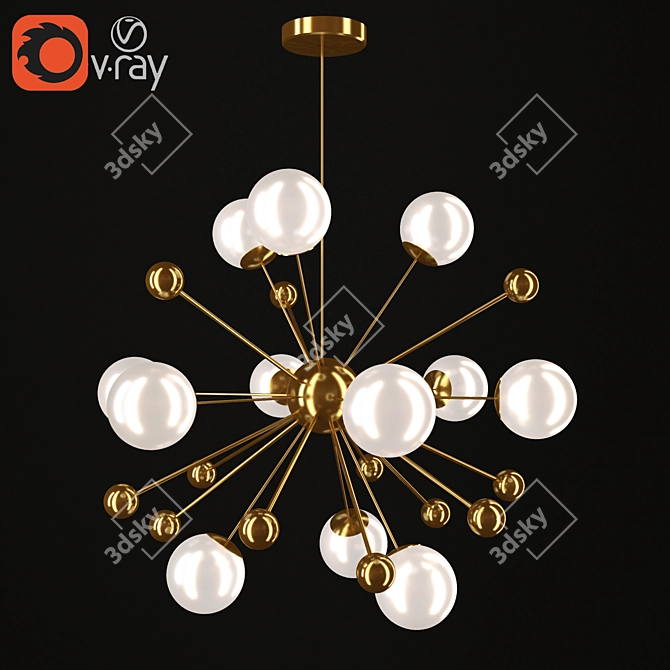 Modern Sputnik Chandelier 11-Light 3D model image 4