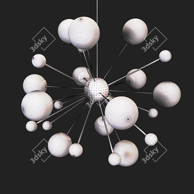 Modern Sputnik Chandelier 11-Light 3D model image 6