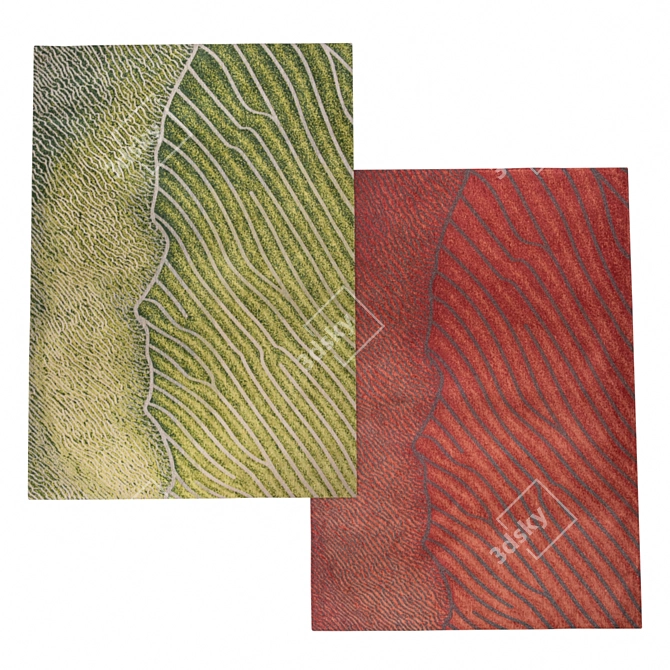 Waves Shores Carpets: Elegant Textures 3D model image 2