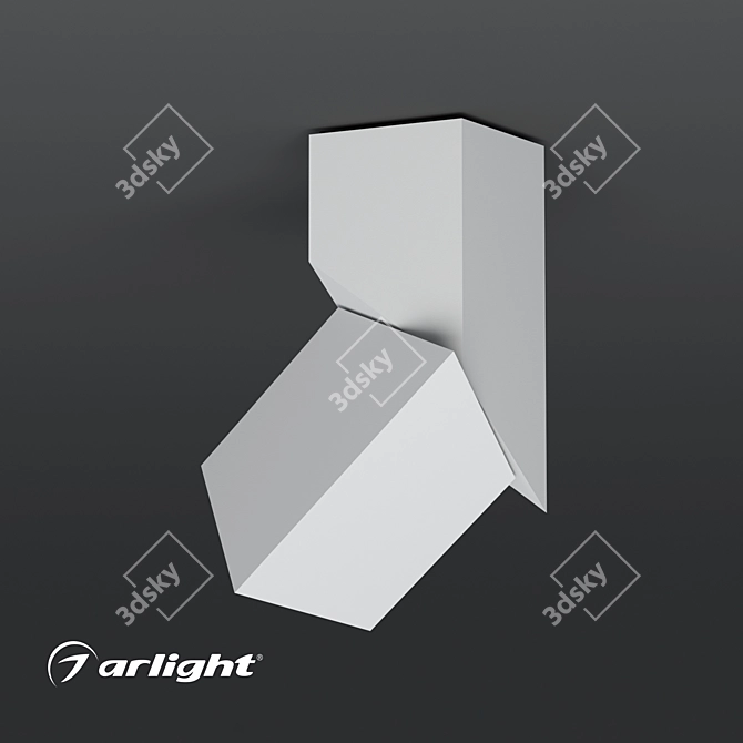 Title: Versatile Surface-mounted Rotating Ceiling Lamp 3D model image 2