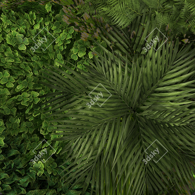 Vertical Oasis: Modern Vertical Garden 3D model image 3