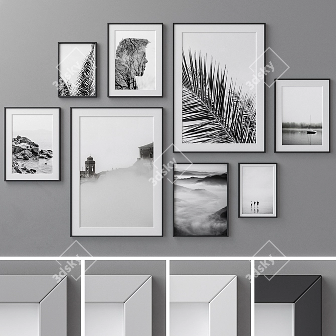 Elegant Memory Collection: 132-Piece Frame Set 3D model image 1