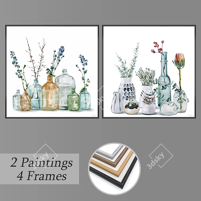 Elegant Wall Art Set No. 874 3D model image 1