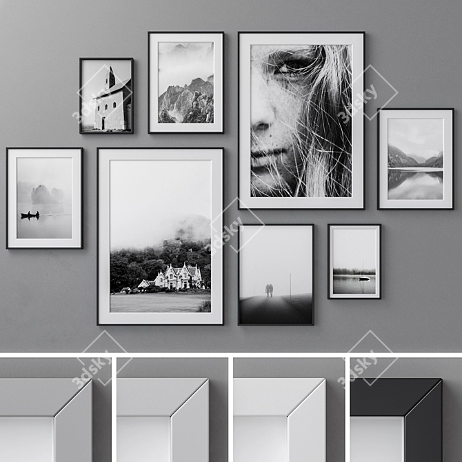 Stylish Frames Set for your Memories 3D model image 1