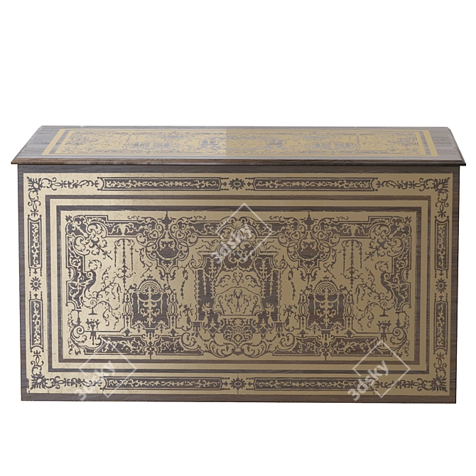 Arabic-inspired Table: W160cm H88cm D90cm 3D model image 2