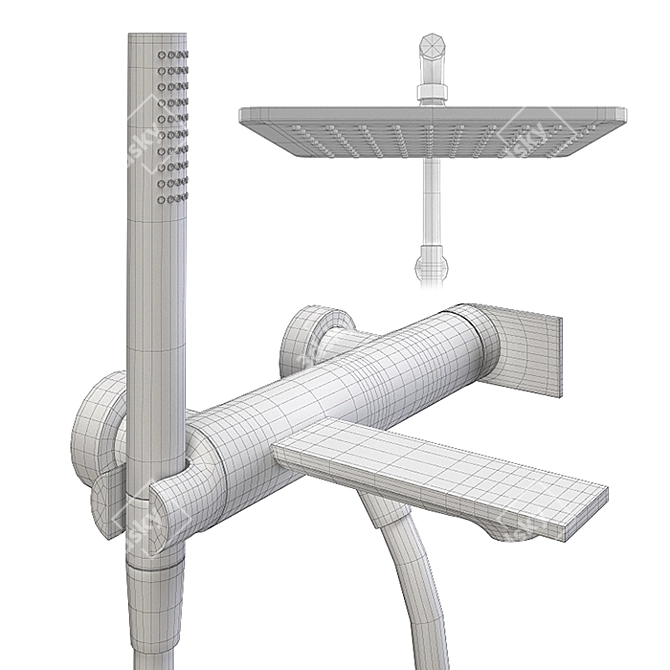 Elegance in the Bathroom: Treemme RAN Shower Set 3D model image 3