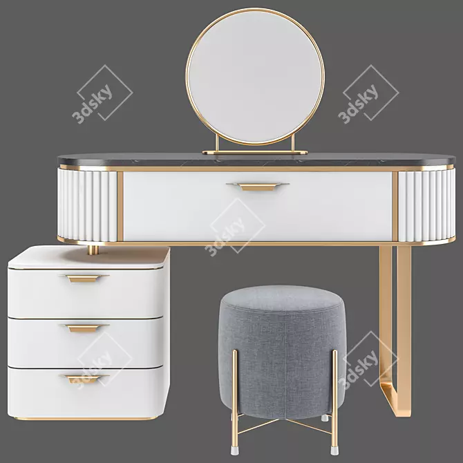 Elegant Max 2012 Dressing Table 3D model image 2