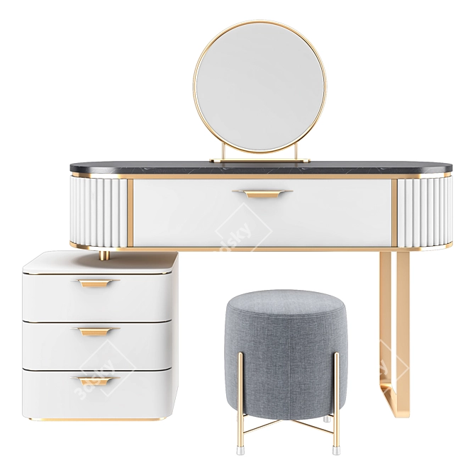 Elegant Max 2012 Dressing Table 3D model image 4