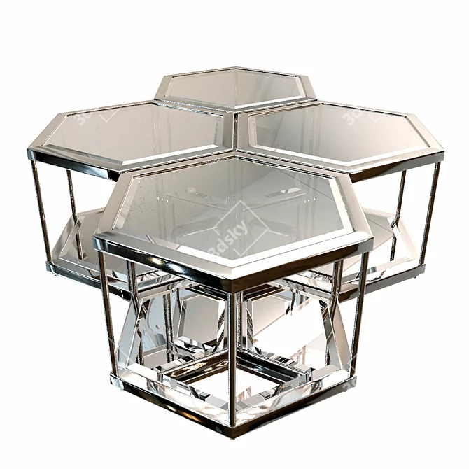 Sophisticated Silver Coffee Table Set - Eichholtz Sax 3D model image 1