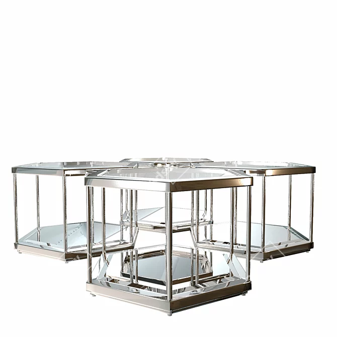 Sophisticated Silver Coffee Table Set - Eichholtz Sax 3D model image 4