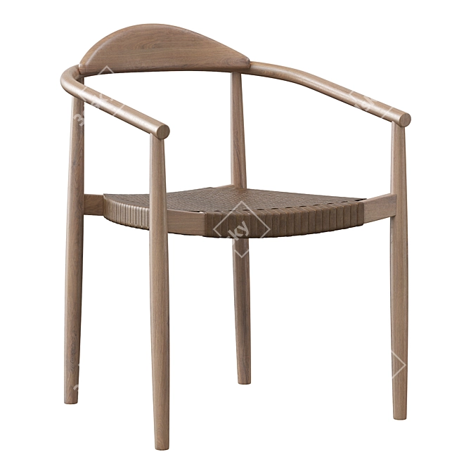 Elegant Eucalyptus Dining Chair 3D model image 1