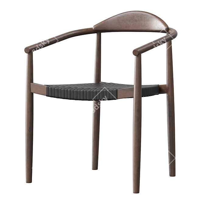 Elegant Eucalyptus Dining Chair 3D model image 2