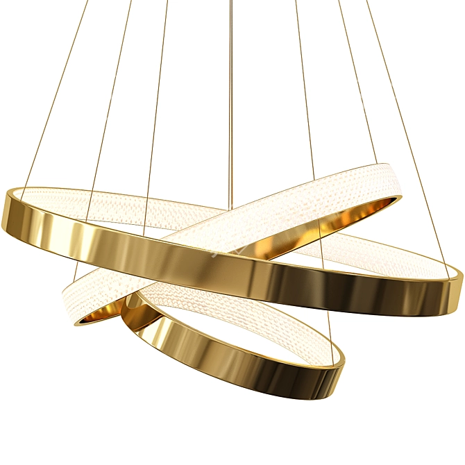 Oracle 3 Rings Gold Chandelier 3D model image 3