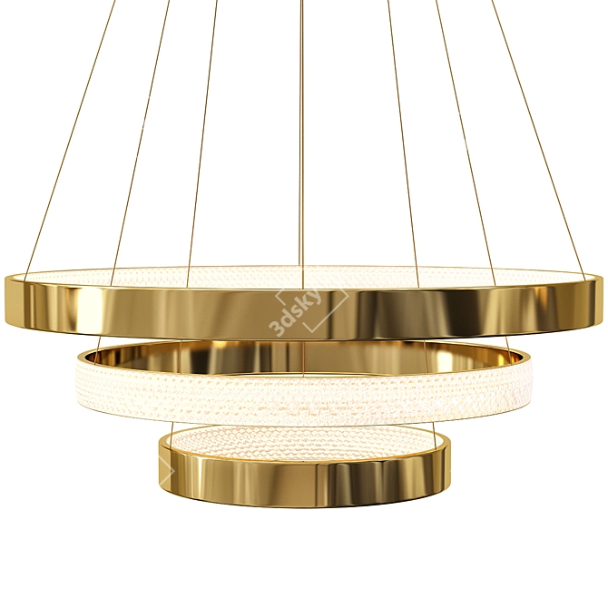 Oracle 3 Rings Gold Chandelier 3D model image 4