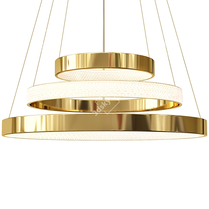 Oracle 3 Rings Gold Chandelier 3D model image 5